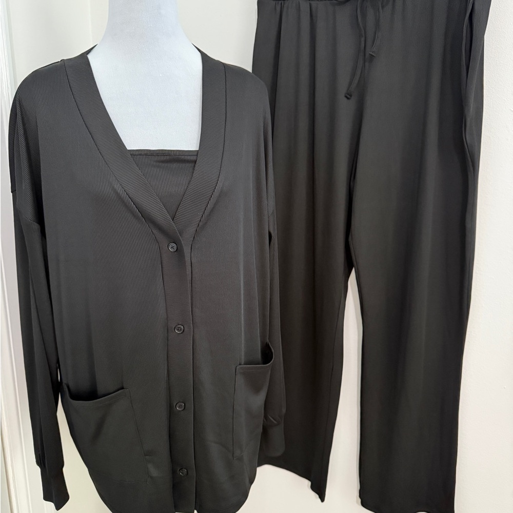 Women's Black 3-Pc Travel/Lounge Set